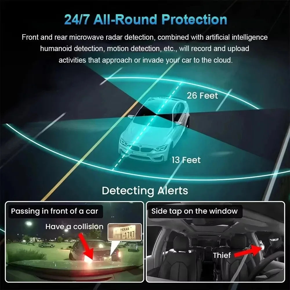 VM01-EU 1080P 4G WiFi Dual Lens Car Dash Cam with Night Vision Parking Monitor, EU Version - Black - 6