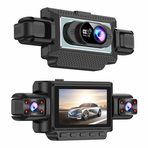 C313 1080P WiFi Dash Cam 4-Channel DVR Wireless Night Vision Parking Monitor Reverse Camera - Black - 2