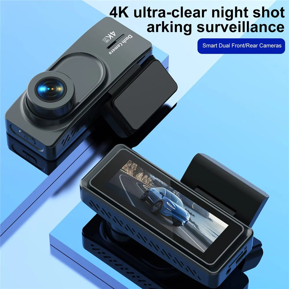 L50 4K Dash Cam Front Rear Dual Camera 160 Degree Wide Angle WiFi Parking Monitor Driving Recorder - Black - 6