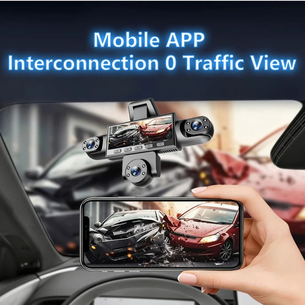 W8 5-Camera Dash Cam 360 Degree Recording 1080P HD Car DVR Front Rear Interior Side View Parking Monitor - 6