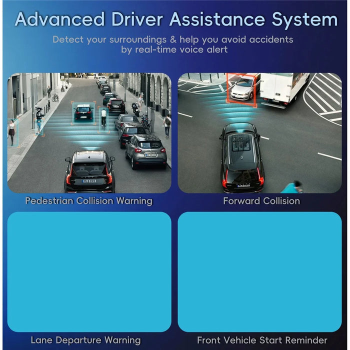 K17 Dual 4K Dash Cam Front and Rear Camera HDR Night Vision ADAS GPS Tracking 24H Parking Monitor Car DVR - Black - 7