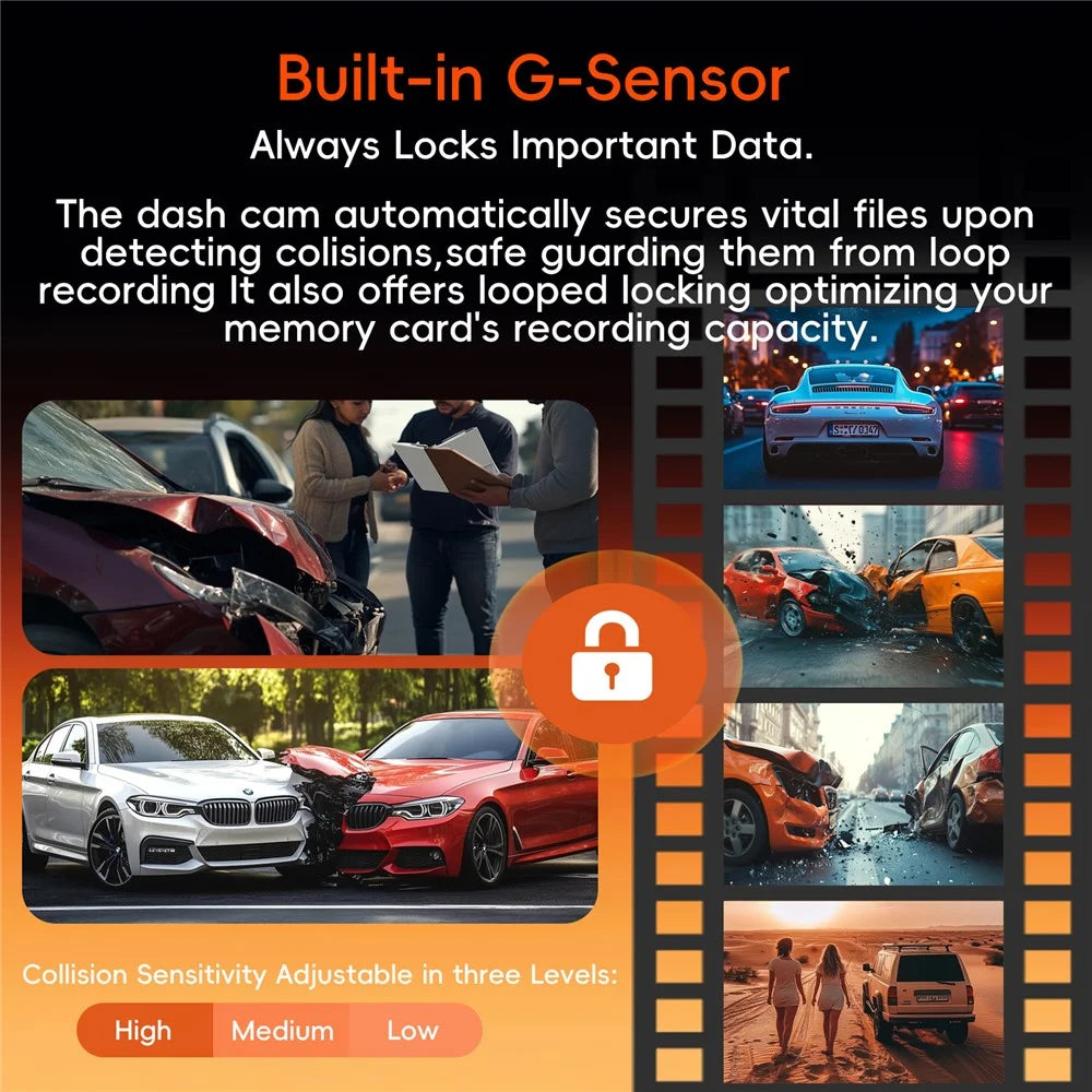 K19 4K Dash Cam ADAS Front Rear Dual Camera GPS 5G WiFi Night Vision Loop Recording Dash Camera Car DVR - Black - 7