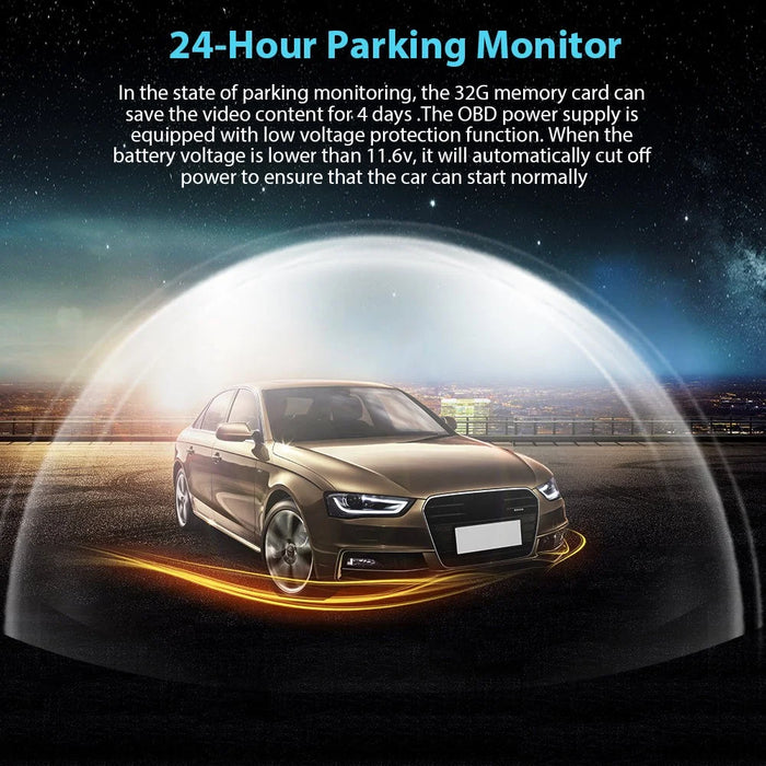 LF9 Pro 2K Dash Cam 1296P Car Camera 170 Degree Wide Angle Night Vision G-Sensor WiFi Car DVR - Black - 4