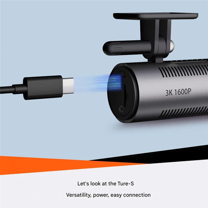 V71Pro 4K Dash Cam WiFi Loop Recording 1600P 170 Degree Wide Angle Night Vision Car DVR- Grey - 5