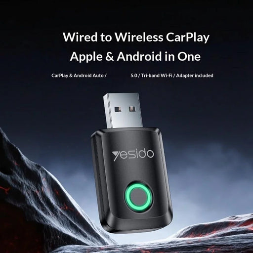 YESIDO KM32 Wireless CarPlay Adapter Dual Core Car Android Auto Adapter for Apple Android - Black - 2