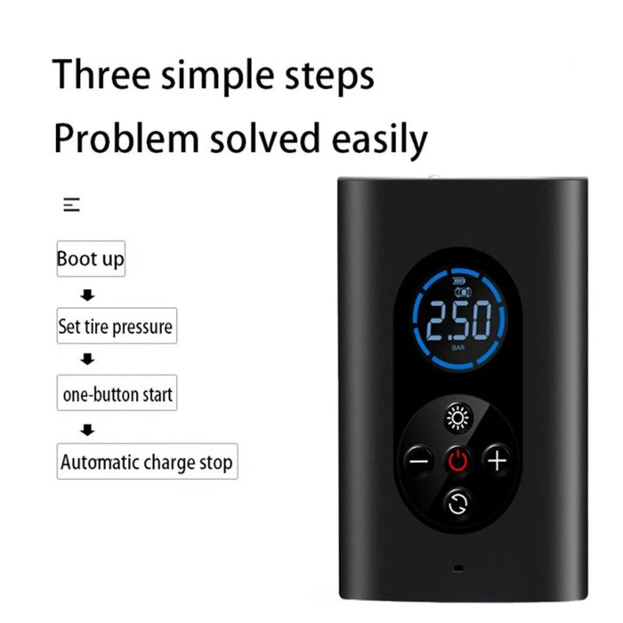 M8 Small Portable Multi-functional Smart Wireless Inflator Car Bicycle Tire Electric Car Pump Motorcycle Inflatable Pump - 3