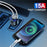 BK-359 Five Charging Ports Car Charger QC 3.0 USB Fast Car Charging Power Adapter - Black - 3