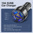 BK-359 Five Charging Ports Car Charger QC 3.0 USB Fast Car Charging Power Adapter - Black - 5