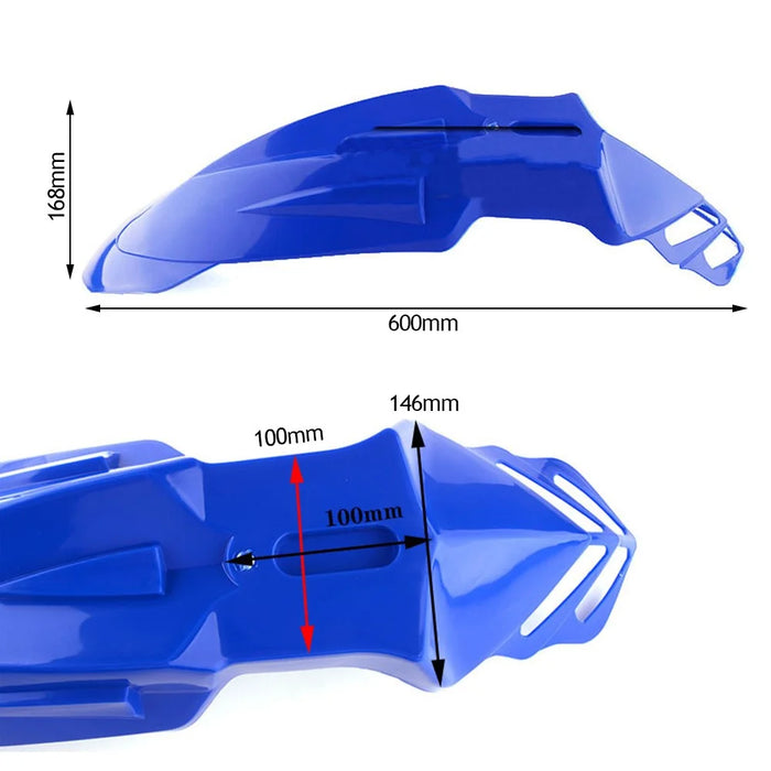 Universal Motorcycle Plastic Front Fenders Mudguard for KX/DRZ/CRF/YZF/WR Off-Road Motorcycle - Blue - 7