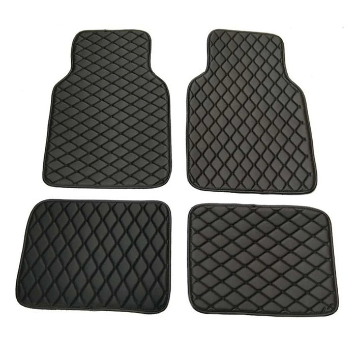 4PCS Universal Car PVC Floor Mats Waterproof Anti-dirt Floor Pads - Black - 2