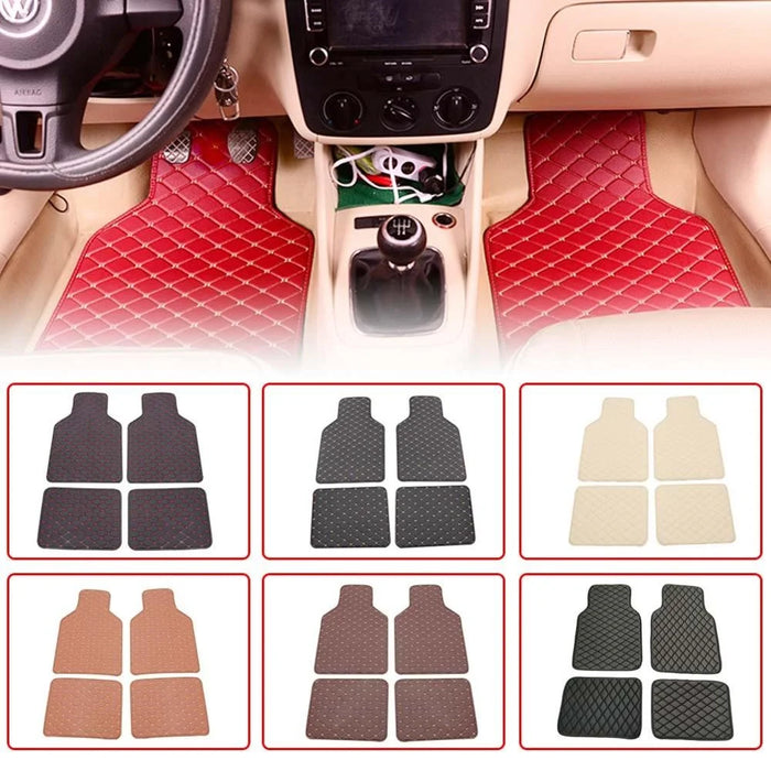 4PCS Universal Car PVC Floor Mats Waterproof Anti-dirt Floor Pads - Black - 4