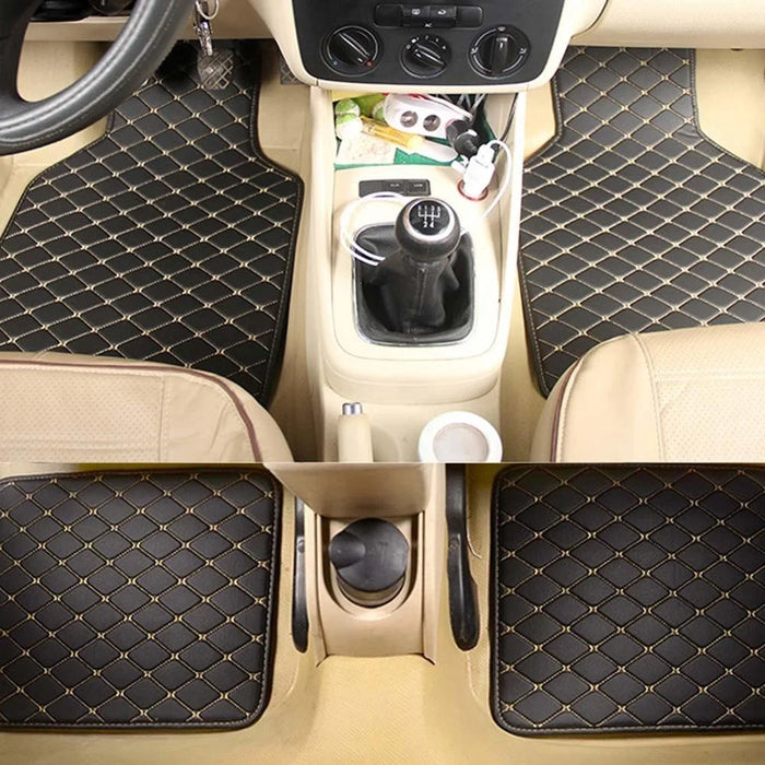 4PCS Universal Car PVC Floor Mats Waterproof Anti-dirt Floor Pads - Black - 6