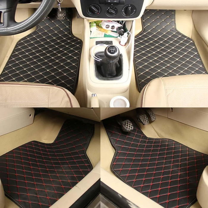 4PCS Universal Car PVC Floor Mats Waterproof Anti-dirt Floor Pads - Black - 7