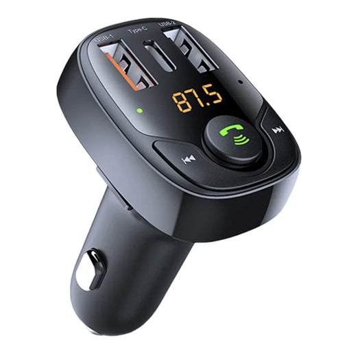 LOHEE S-15PD QC PD 3-Port Bluetooth-compatible Calls Fast Charging Car Charger Bluetooth-compatible Music Player Cigarette Lighter Adapter - Black - 1