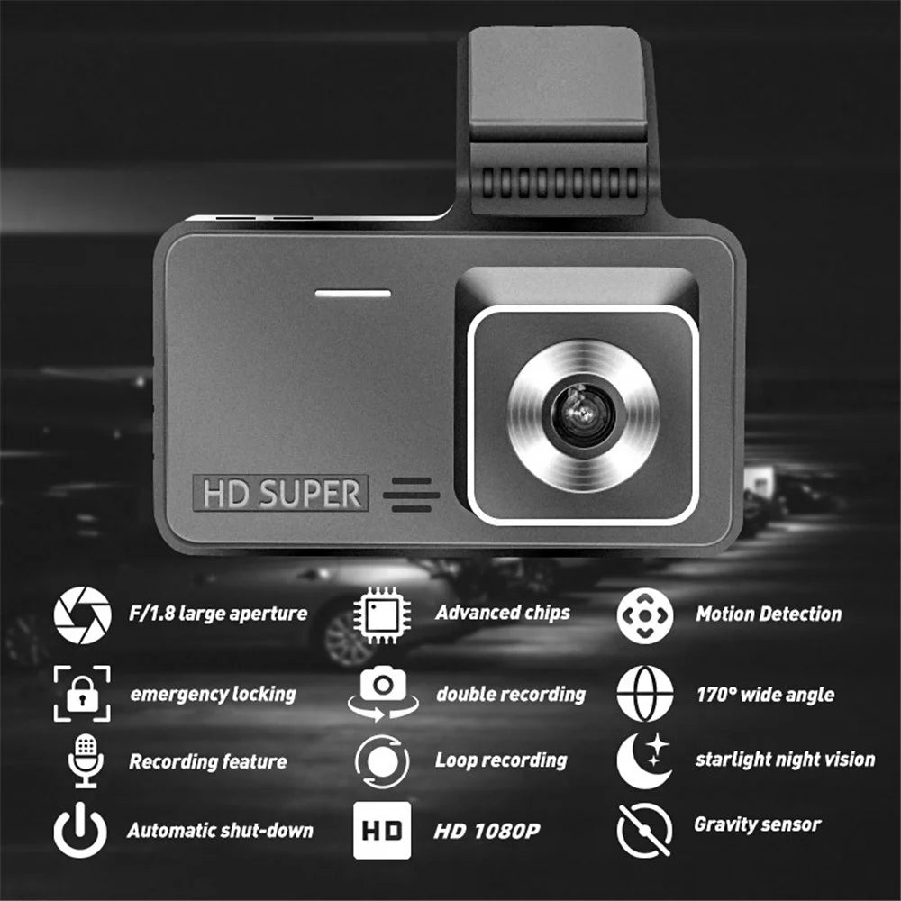 V2 4.0 inch IPS Screen HD Driving Recorder 1280x720P Front / 640x480P Rear Dual Lens Car Dash Cam Video Recorder - 5