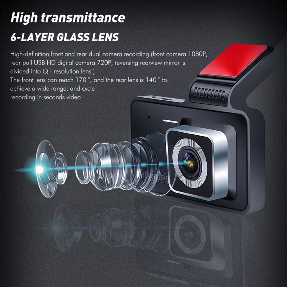 V2 4.0 inch IPS Screen HD Driving Recorder 1280x720P Front / 640x480P Rear Dual Lens Car Dash Cam Video Recorder - 6