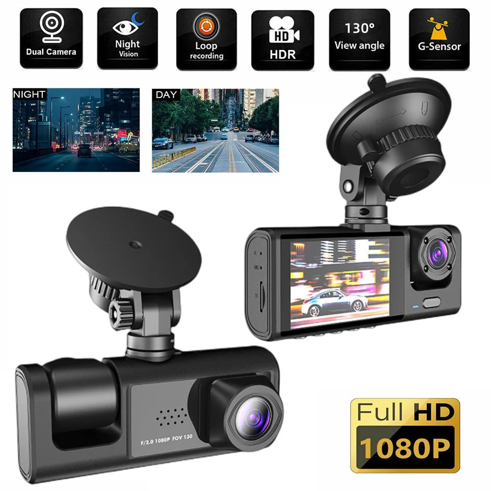 C309 2.0" IPS Screen 3-Lens Car Dash Cam Full HD 1080P Car Video Recorder 130-Degree Wide Angle Car Recorder - 7