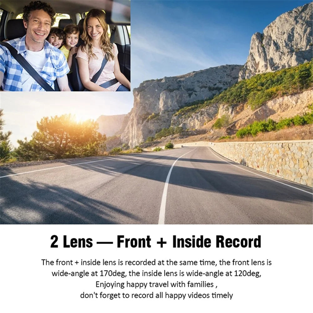 H208 4" IPS Screen 2.5D 3-Lens Car Dash Cam Full HD 1080P Car Video Recorder 120-Degree Wide Angle Car Recorder - 5