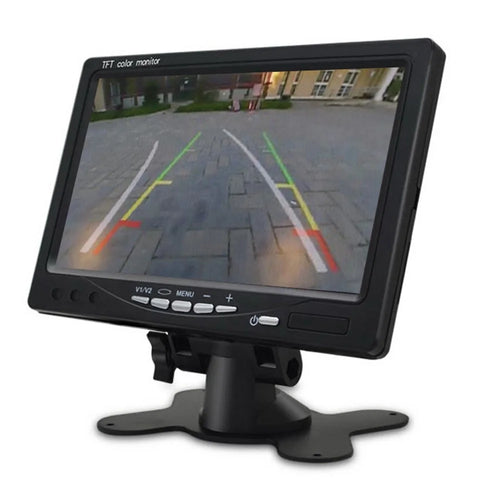 7-Inch Vehicle Backup Camera Rear-View Camera Monitor Parking and Reverse System, Dual AV Input with Trigger - 1