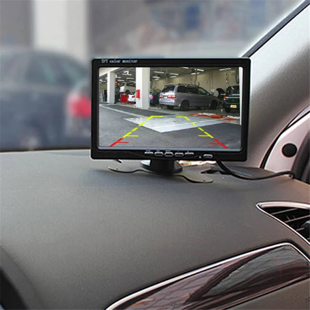 7-Inch Vehicle Backup Camera Rear-View Camera Monitor Parking and Reverse System, Dual AV Input with Trigger - 2