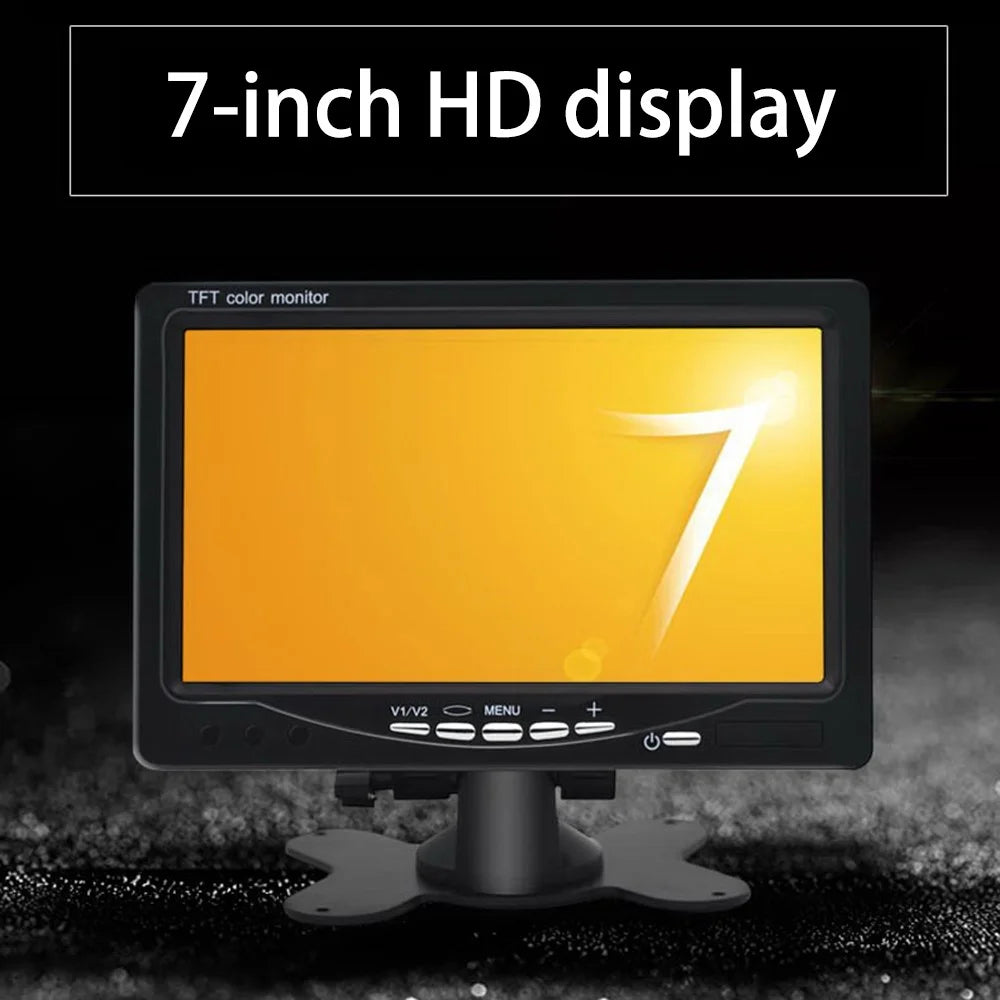 7-Inch Vehicle Backup Camera Rear-View Camera Monitor Parking and Reverse System, Dual AV Input with Trigger - 5