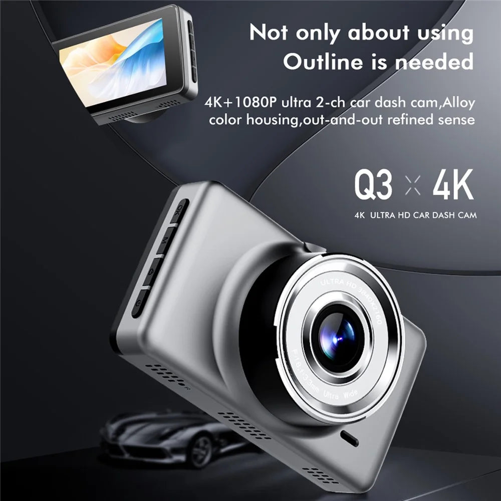ANYTEK Q3 3-inch IPS HD Screen Dual Camera Video Super Capacitor Hidden G-sensor Car Recorder - 2