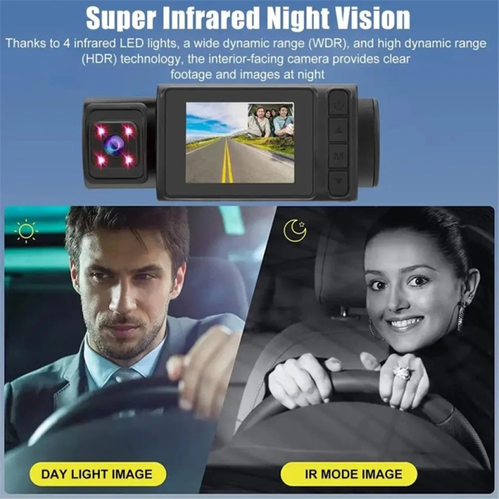 G12 1080P DVR Dash Camera Front / Inside / Rear Camera 2 Inch Screen Night Vision Driving Recorder - 4