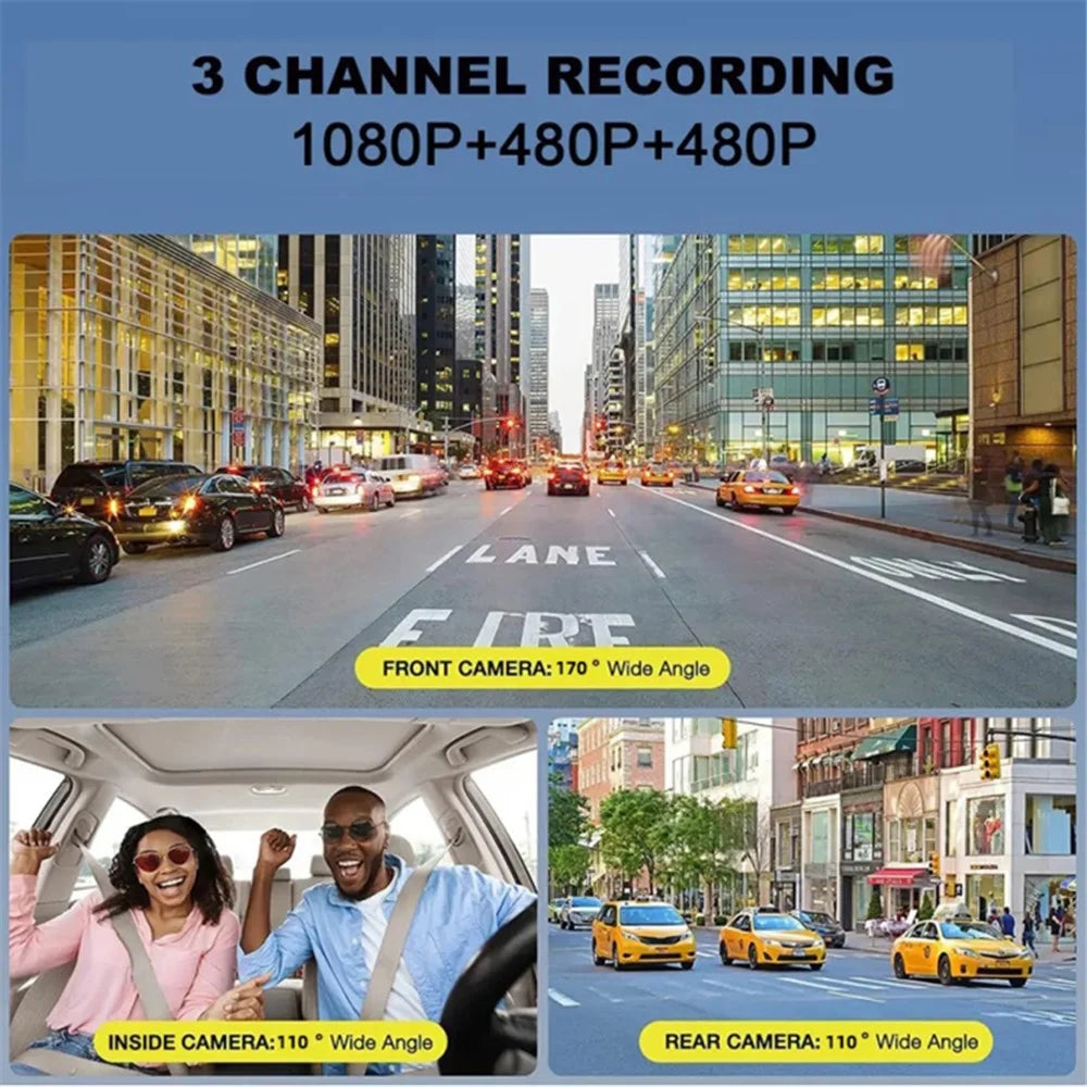 G12 1080P DVR Dash Camera Front / Inside / Rear Camera 2 Inch Screen Night Vision Driving Recorder - 6