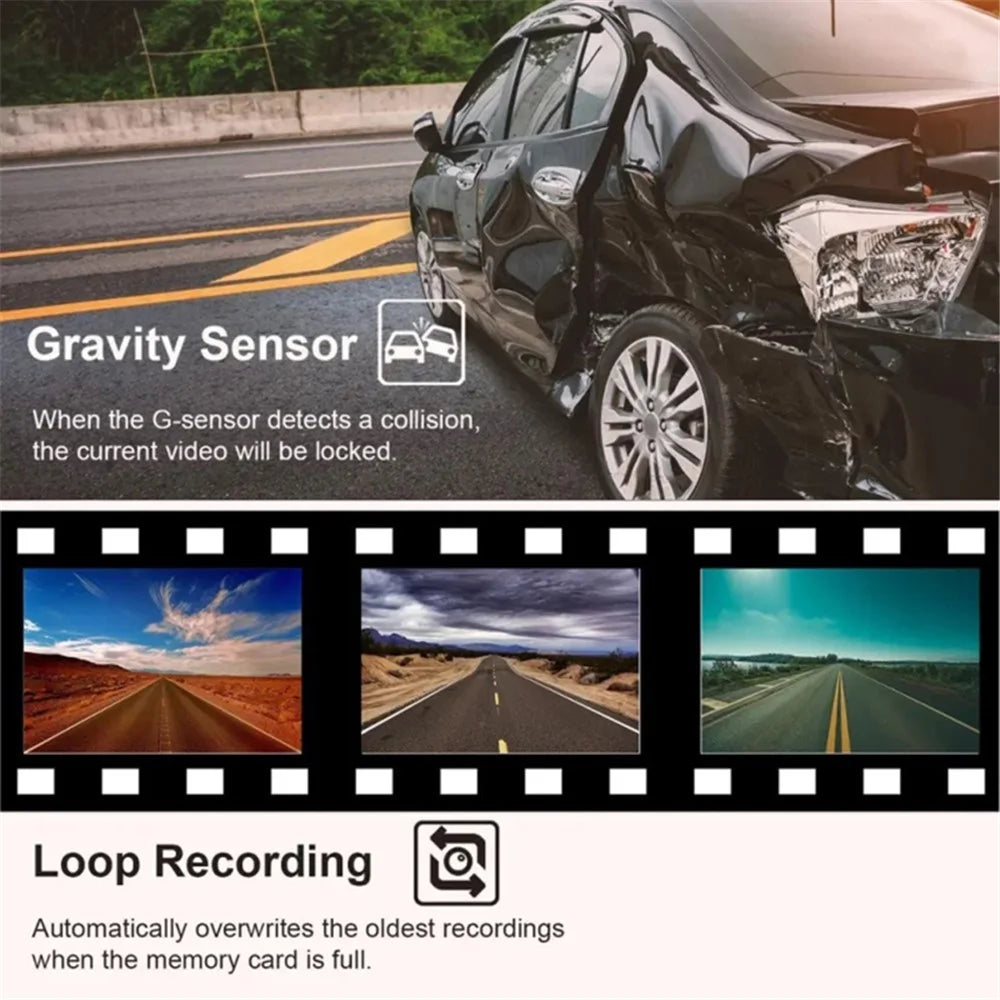 G12 1080P DVR Dash Camera Front / Inside / Rear Camera 2 Inch Screen Night Vision Driving Recorder - 7