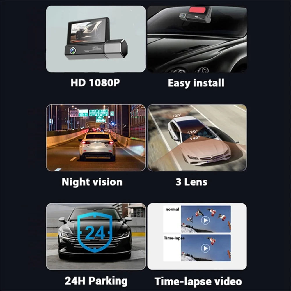 F10 3.0 Inch HD 1080P Car Dash Cam Data Recorder Wide Angle Night Vision G-sensor Parking Monitor - 5