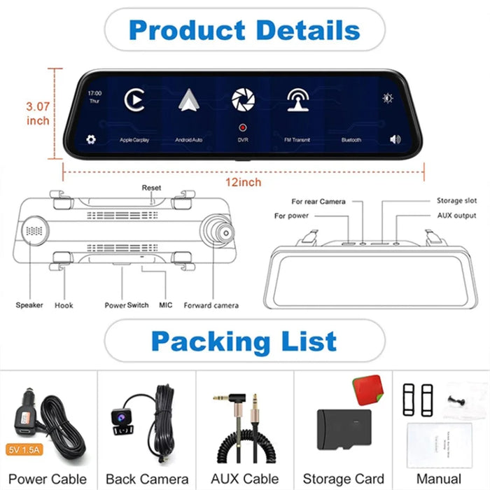 P902S Wireless Car Player 9" Touch Screen Dual Camera Car Radio with Hands-Free / Mirror Link / Maps Navigation - 6