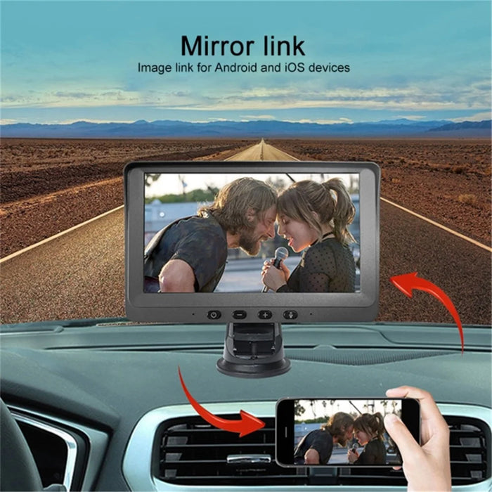 P704 Portable Car Stereo Wireless Car Play Android Auto 7'' Touch Screen Car Radio Dual Camera Driving Recorder - 5