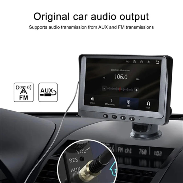 P704 Portable Car Stereo Wireless Car Play Android Auto 7'' Touch Screen Car Radio Dual Camera Driving Recorder - 6