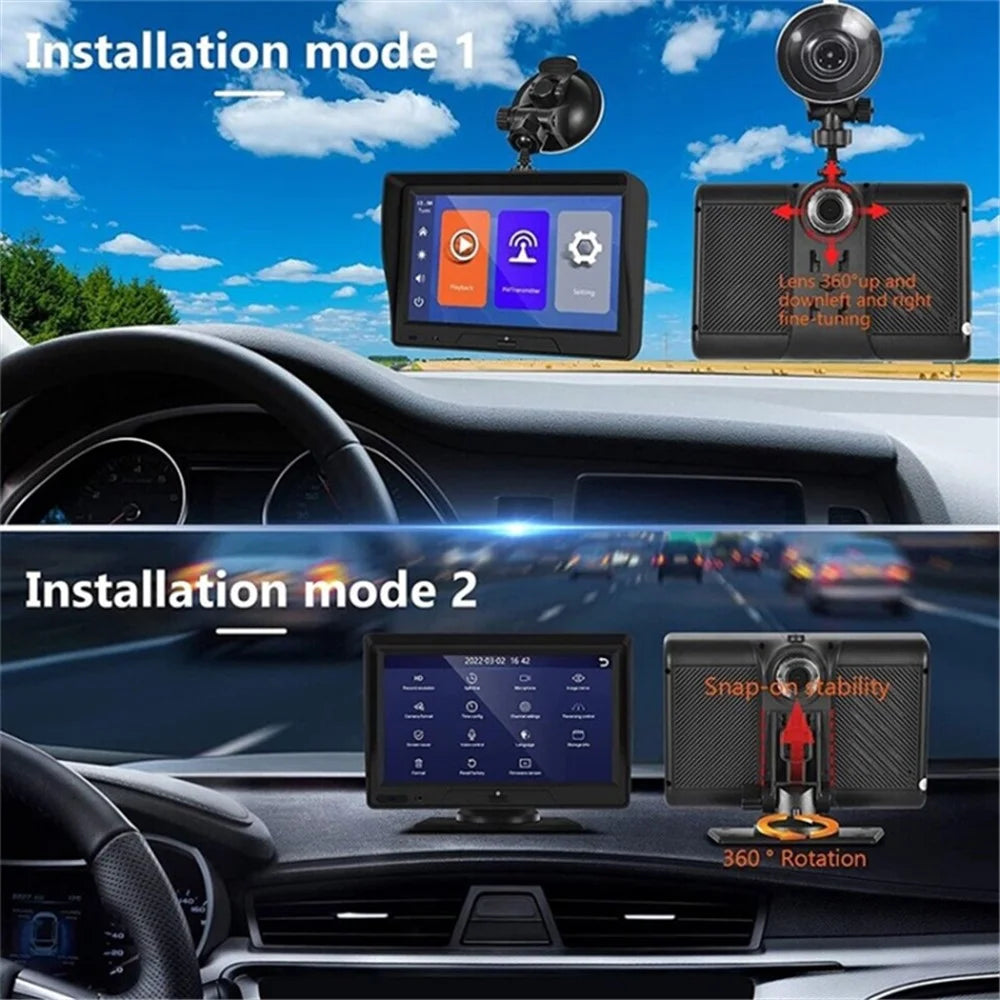 P702D 7'' Touch Screen Wireless Car Player Dual Camera Driving Recorder Multimedia Player with FM Transmitter - 4