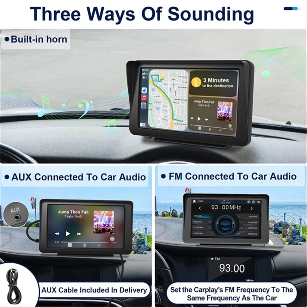 P701S Touchscreen Portable Car Radio Receiver 7'' Wireless Car Player Reverse Camera Recorder - 3