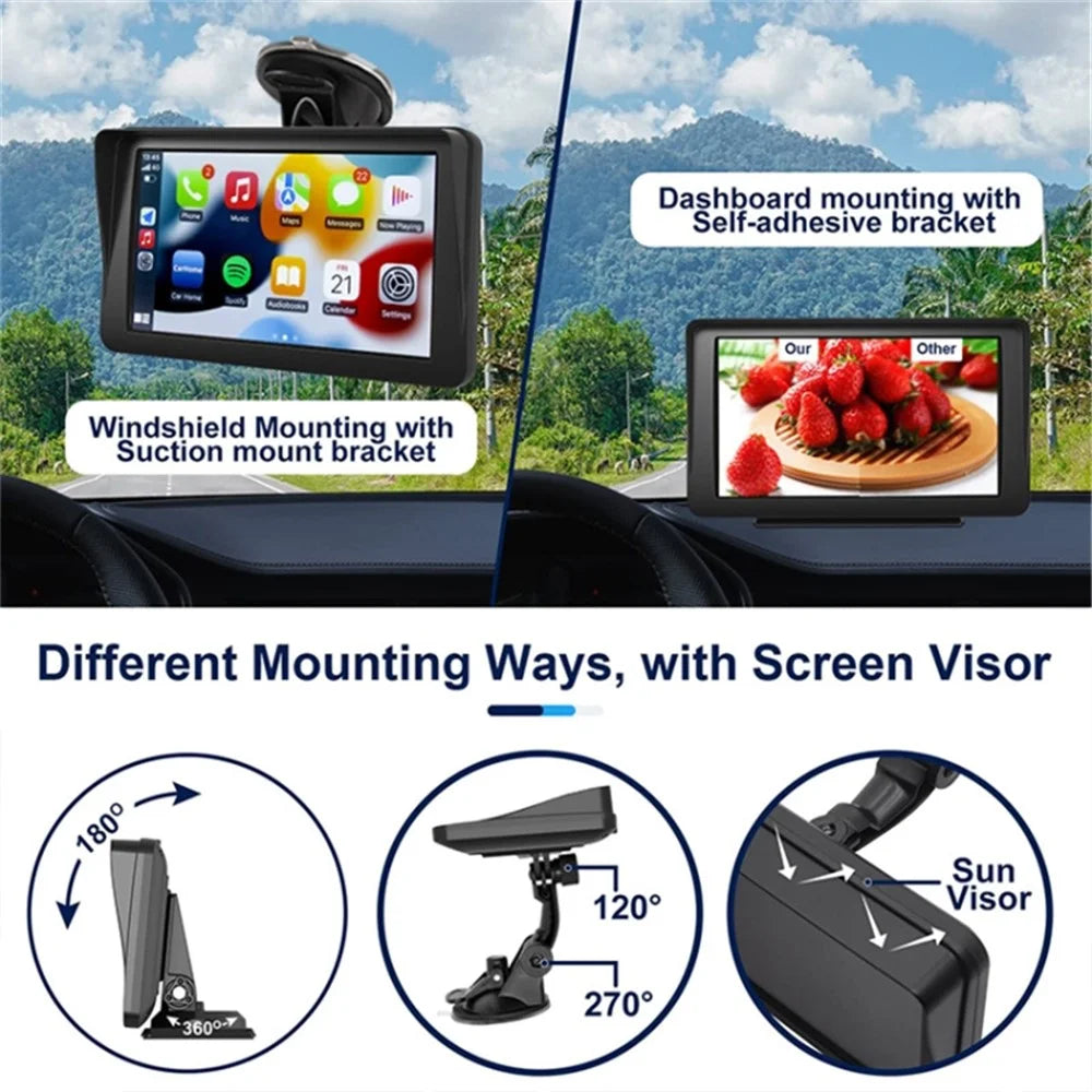 P701S Touchscreen Portable Car Radio Receiver 7'' Wireless Car Player Reverse Camera Recorder - 4