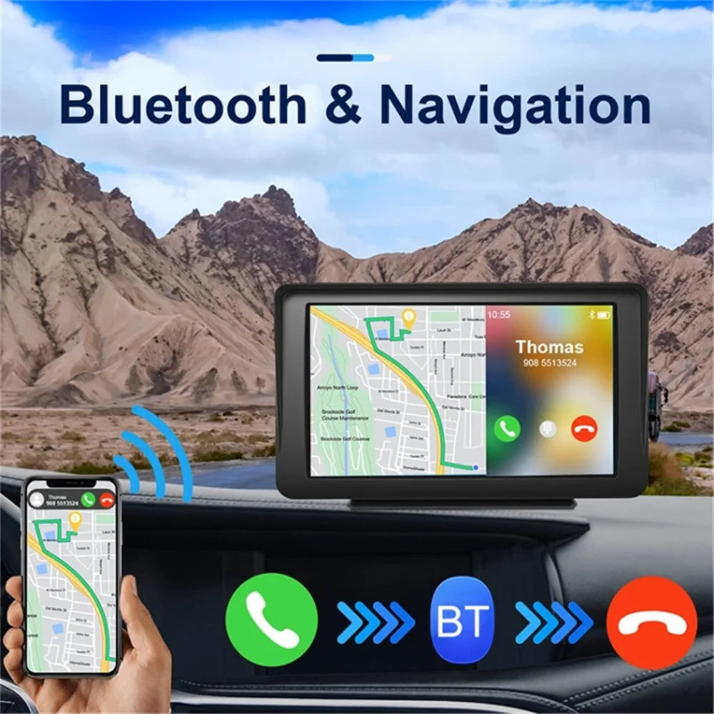 P701S Touchscreen Portable Car Radio Receiver 7'' Wireless Car Player Reverse Camera Recorder - 6