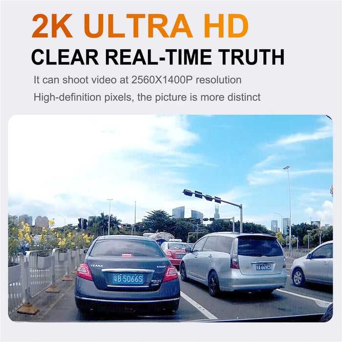 U06 Dual Lens Car Dashcam 2K Dash Cam Video Recorder with 1.47-Inch Screen - 6