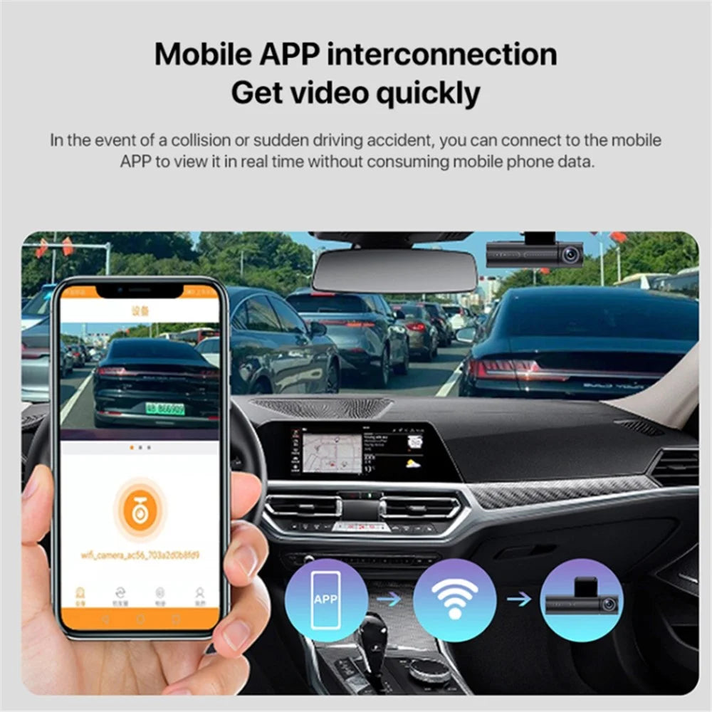 U02 Front and Rear Dual Lens Night Vision Car Dash Cam WiFi Car Video Recorder (No Memory Card) - 2