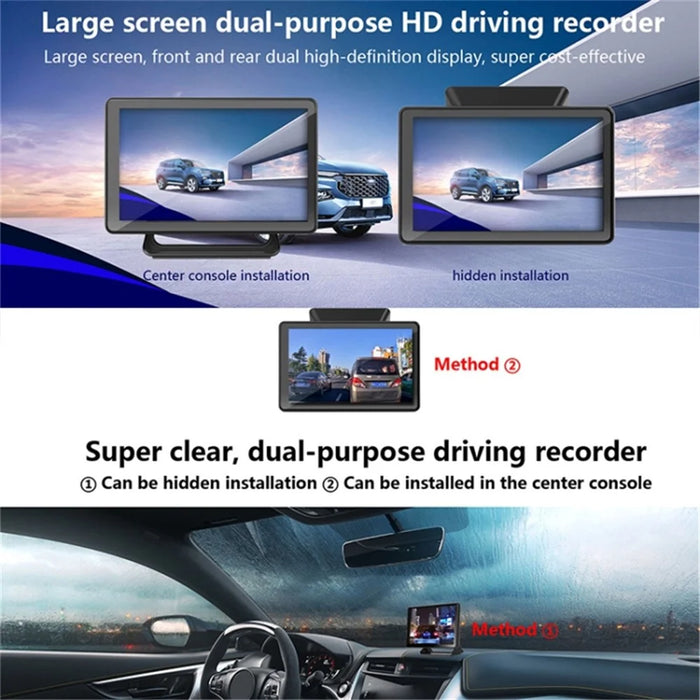 X7 5-inch Screen HD Night Vision Car Dash Cam Dual-Recording Dash Cam (No Memory Card) - 3