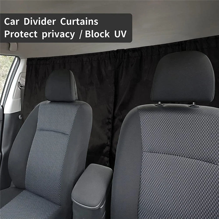 Single Layer 190T Pongee Privacy Protection Car Partition Curtain with 2 Rear Window Curtains - 2