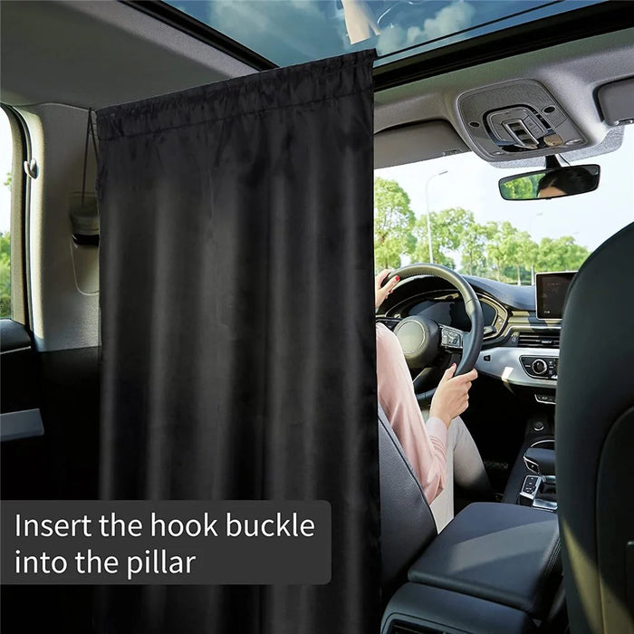 Single Layer 190T Pongee Privacy Protection Car Partition Curtain with 2 Rear Window Curtains - 3