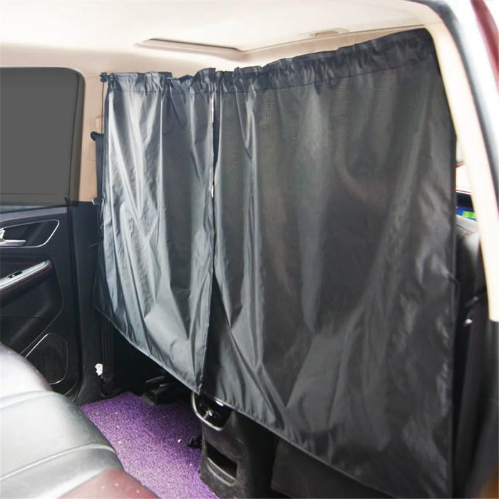Single Layer 190T Pongee Privacy Protection Car Partition Curtain with 2 Rear Window Curtains - 4