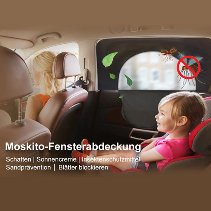 2Pcs / Set Anti-mosquito Car Window Mesh Curtain Sun Shade Breathable Window Curtain with Zipper Opening - Front Window(Left+Right) - 4