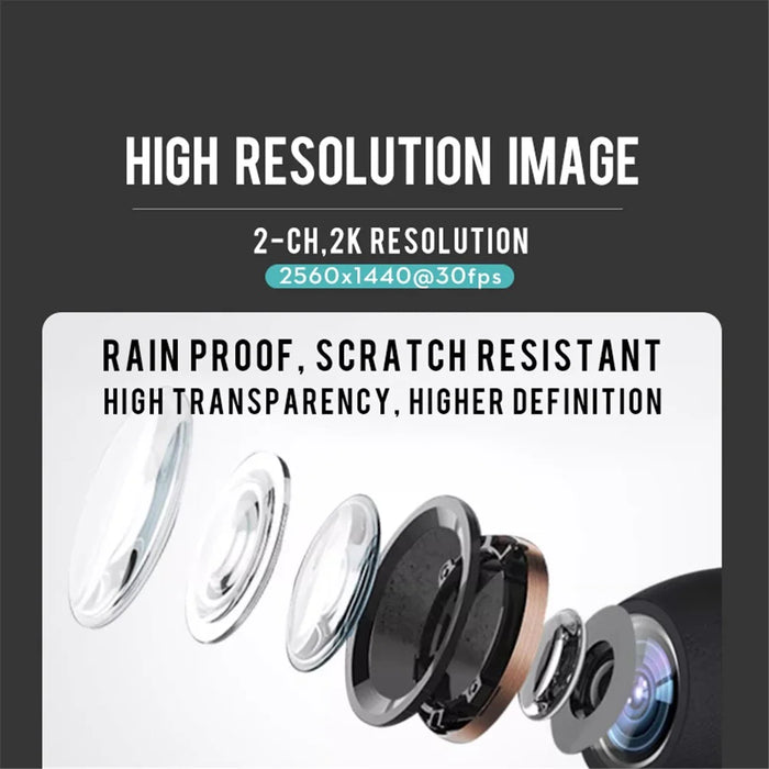 S30 Motorcycle Dash Cam Sport Driving Recorder Dash Cam Dual 2K Motorbike Camera Loop Recording - 6