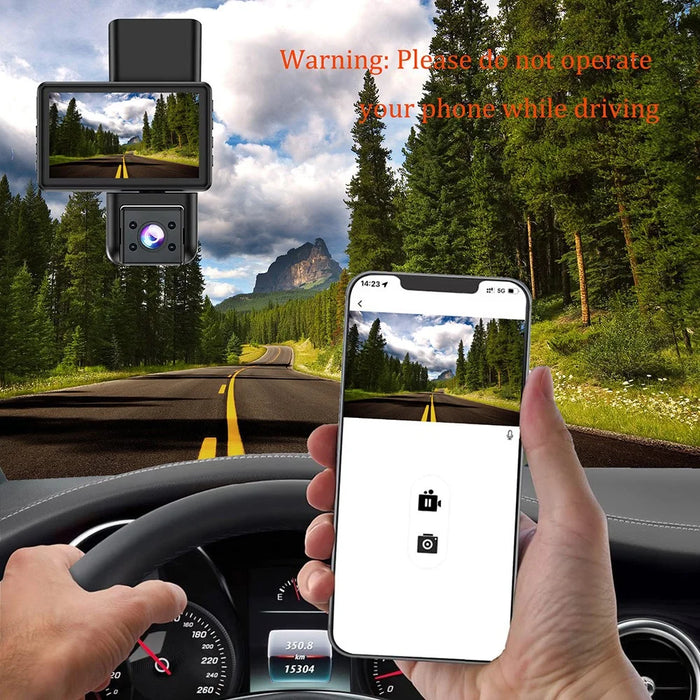JX606 WiFi Car DVR Dash Cam 1080P HD Parking Monitoring Loop Recording 3 Cameras Driving Recorder - 4