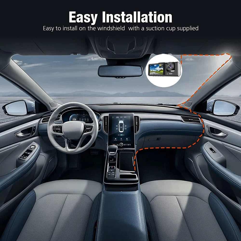 Y16 Car DVR Dash Cam 1080P HD Parking Monitoring 3 Cameras Vehicle Driving Recorder - 5