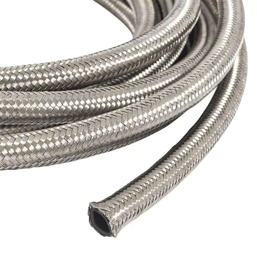 50cm Motorcycle Radiator Fuel Pipe Sheath 304 Stainless Steel Braided Hose - 3