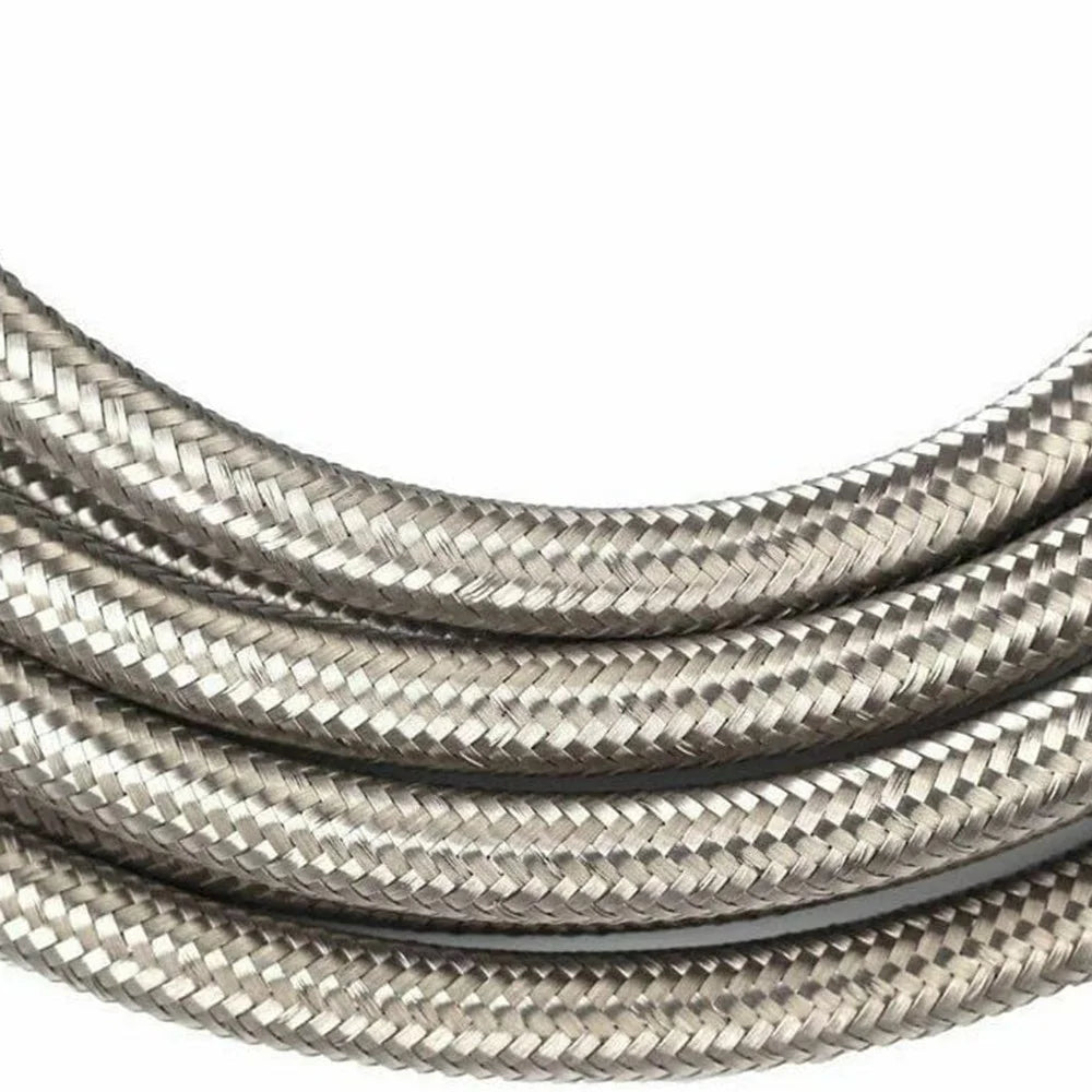 50cm Motorcycle Radiator Fuel Pipe Sheath 304 Stainless Steel Braided Hose - 5