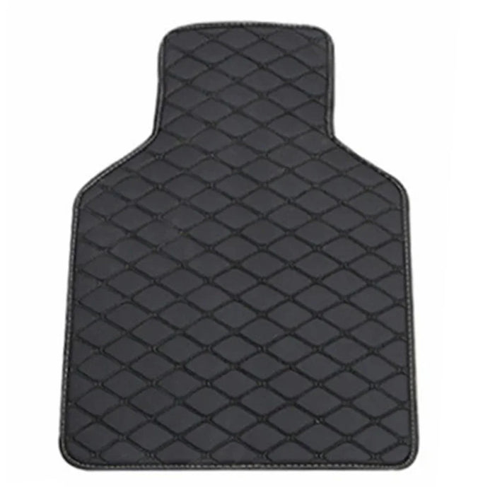 4Pcs / Set Car Front+Rear Floor Mat Anti-Slip Waterproof Leather Vehicle Interior Floor Mat - Black with Black Line - 2